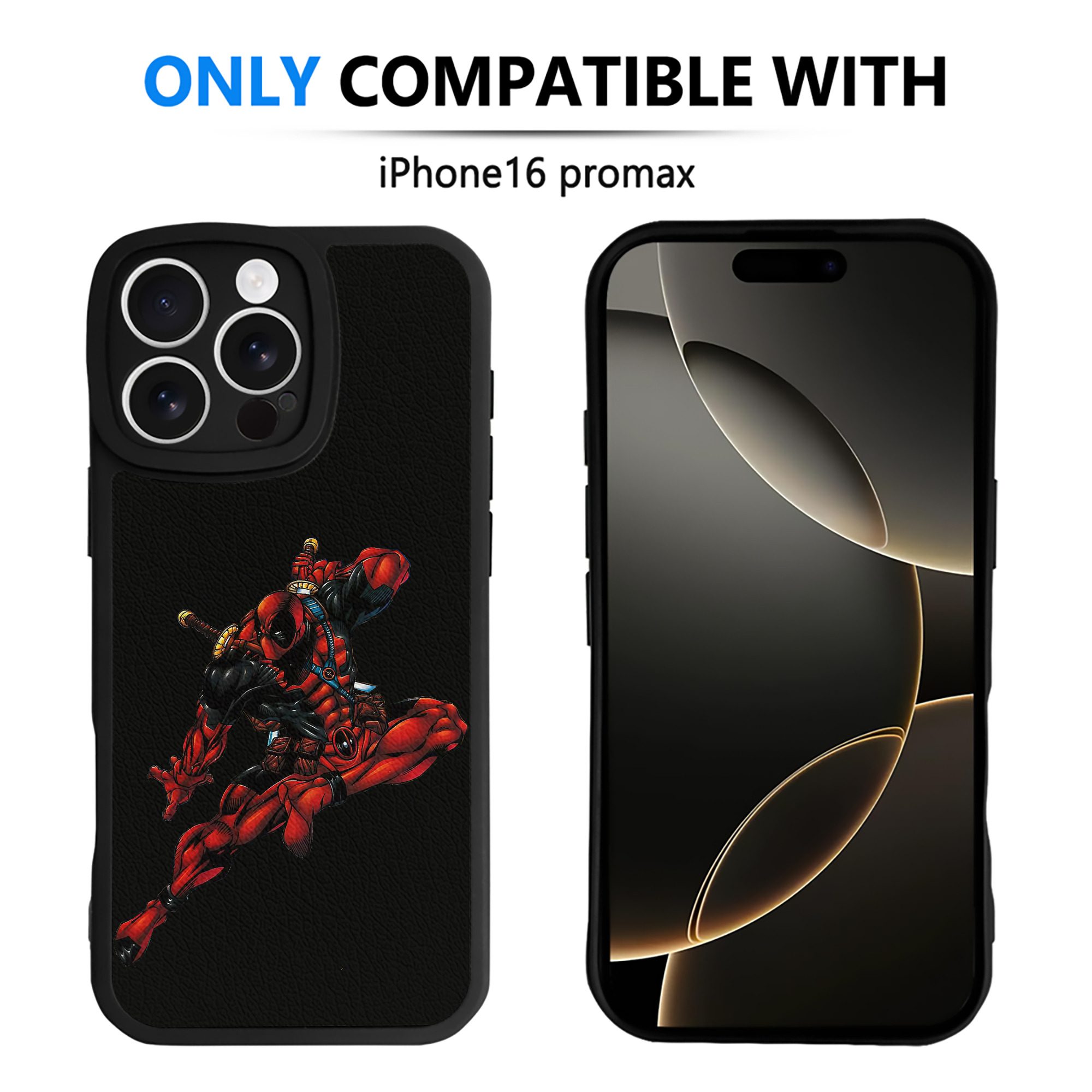 （画像用） Deadpool デッドプール 【iPhone 16シリーズ対応】シリコンスマホケース（レザー調） 材質：シリコン